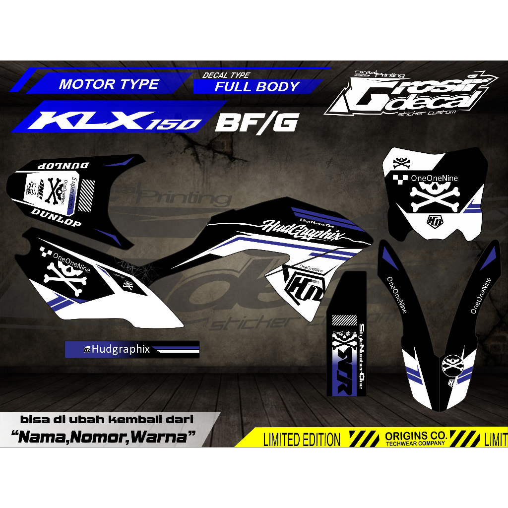 สติ๊กเกอร์รูปลอก KLX 150 BF / KLX BF 150 สติ๊กเกอร์แบบกําหนดเองฟรี KLX BF 150 Fullbody
