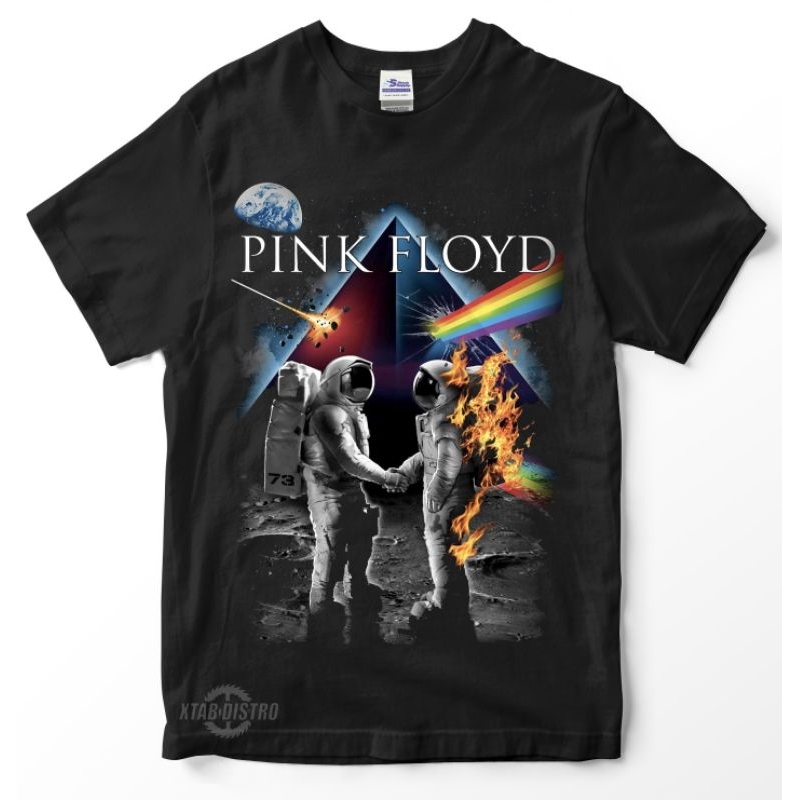 เสื้อยืด พิมพ์ลาย Pinkfloyd BRIGHT SIDE OF THE MOON พรีเมี่ยม สีชมพู