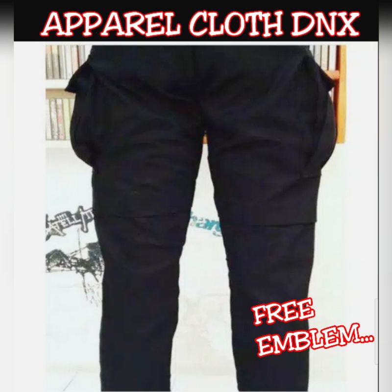 Hitam MERAH สีดํา ALPIN TROUSERS กระเป๋า KEMPOL PUNK, PDL MOUNTAIN CARGO TROUSERS สีแดงสีดําสีฟ้า LO