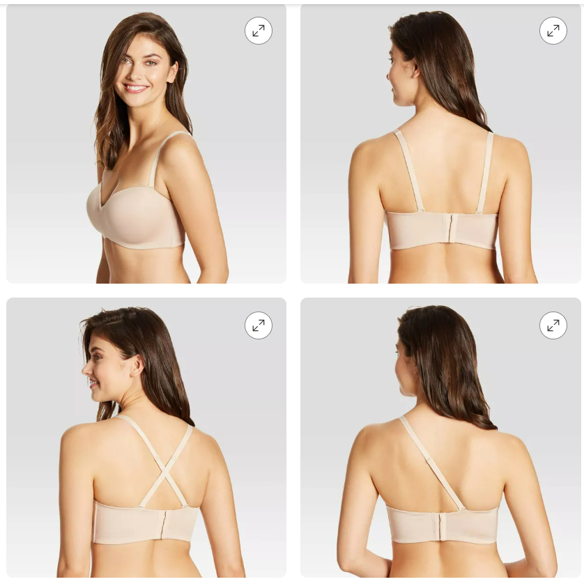 MAIDENFORM SEAMLESS WOMENS STRAPLESS BRA WITH FOAM AND UNDERWEAR PCM SIZE 40DD (40E) 40F - FULL CUP