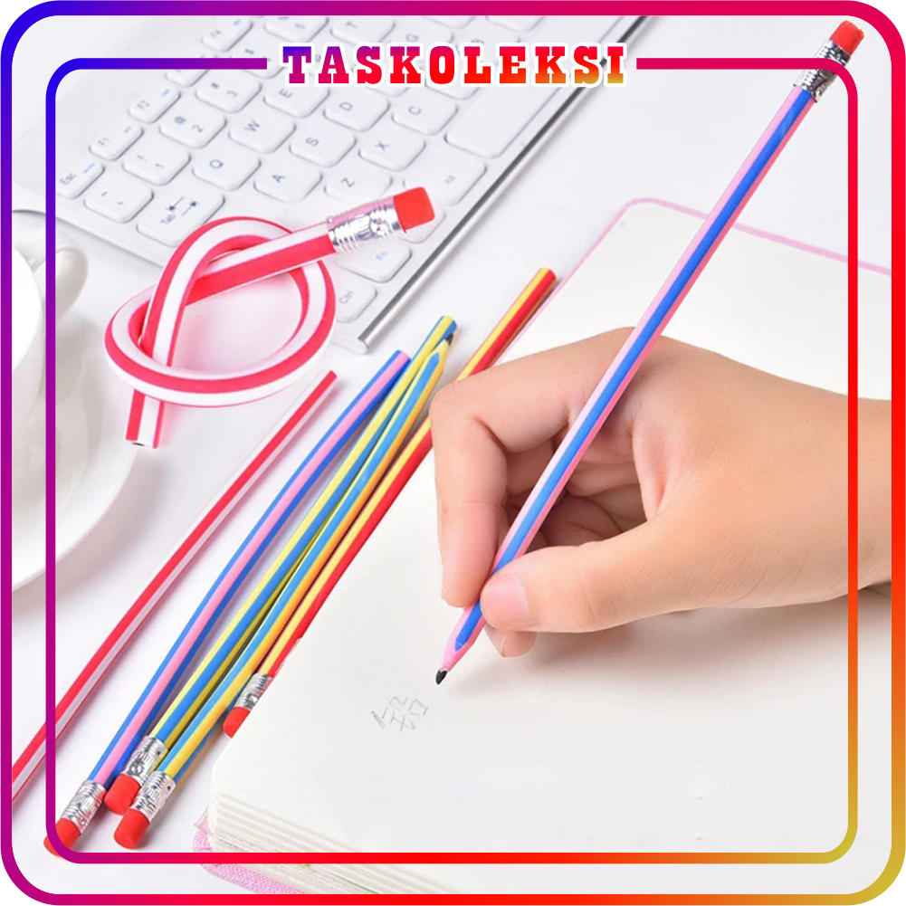 TK ดินสอยืดหยุ่นพร้อมยางลบ/โรงเรียนเด็กเครื่องเขียน Inul ดินสอยางสามารถรีด Bendable ที่ไม่ซ้ํากันน่า