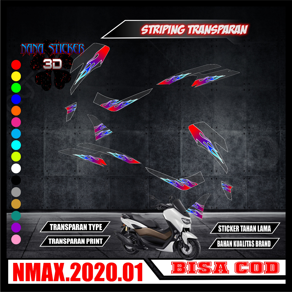 Yamaha NMAX 2020 2023 TRANSPARENT Striping สติกเกอร์ Variations สติกเกอร์รายการสําหรับ YAMAHA NMAX 2