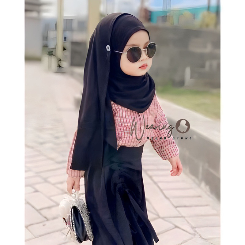 Instant Pashmina Kids Button Hijab Children Pastan Jersey Premium