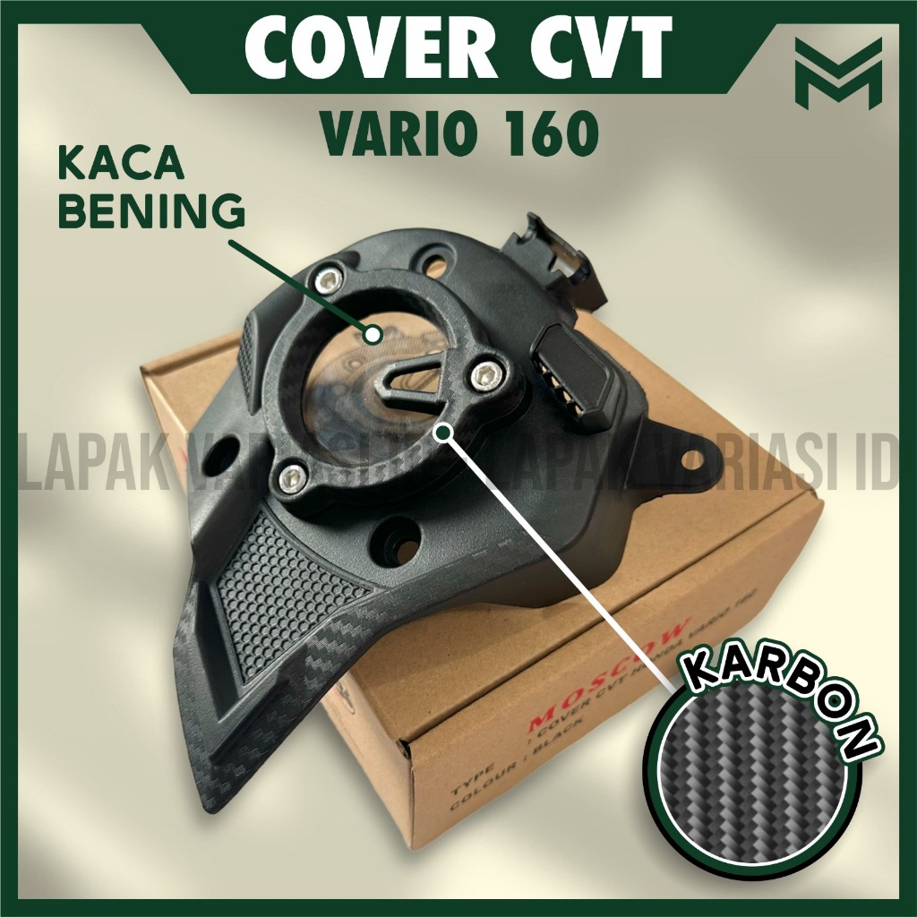 ฝาครอบ CVT VARIO 160 ABS CBS 2023 รวมฝาครอบ CVT BOLT วัสดุพลาสติก ABS CVT COVER VARIO 160 ABS CBS 2023 ฝาครอบกระจกอะคริลิค CVT VARIO 2023 PLUG และ PLAY (PNP)