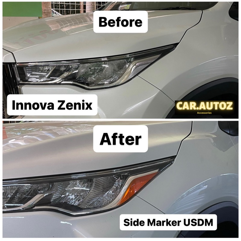 สติ๊กเกอร์เครื่องหมายด้านข้างสีส้มขนาดใหญ่สําหรับไฟหน้า Innova Zenix และ Zenix Hybrid
