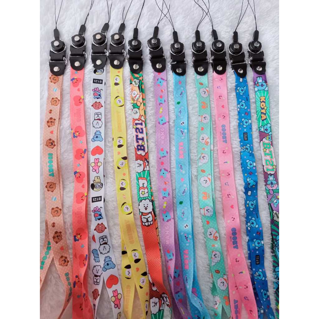 HP GANTUNGAN LBH สายคล้องมือถือ / สายคล้องสร้อยคอมือถือ / BT21 BTS CHARACTER K สายป๊อป / เชือกเส้นเล