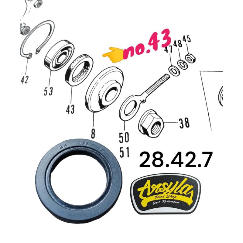 ซีลเกียร์ด้านหลัง Honda cb100 cb125 xl125 cl100 sl100 CG gl100 gl 125 gl pro gl max 91257-230-000 ซี