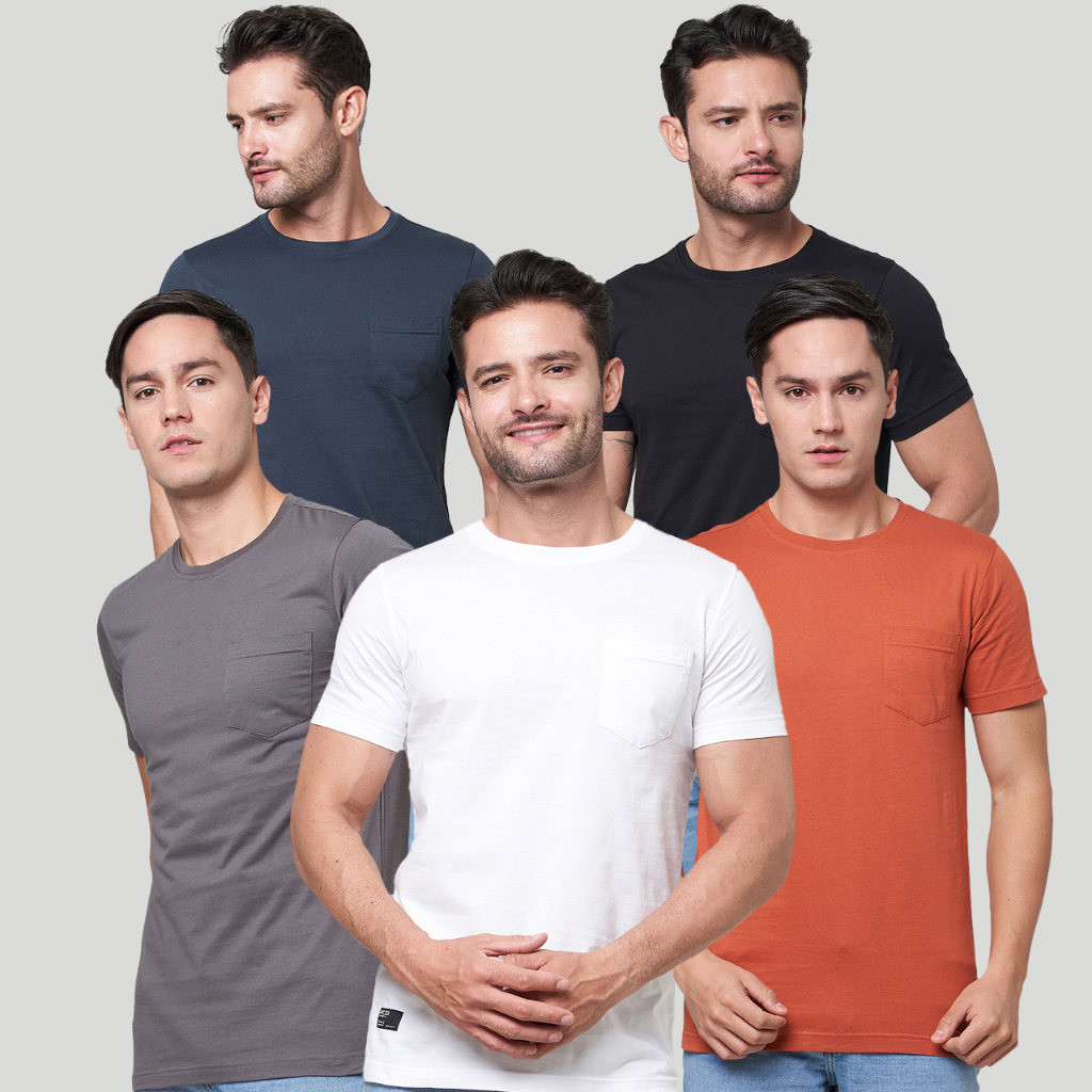 MCB Mens Regular Pocket T-shirt Basic Black / White / Blueberry / Brick / Raven T-shirt