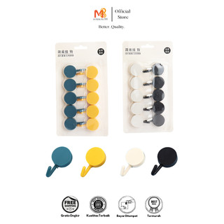 MARKAS88 Gantungan Hook Tempel Dinding Bulat Kail Tempel Praktis Tanpa Bor Serbaguna 1PACK ISI 10 PC