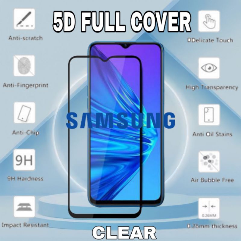LAYER TG 5D ฟิล์มกระจกนิรภัยแบบเต็มหน้าจอ Samsung 5D FULL A750 J6+ J7 PRIME S10 LITE A32 A52 A72 A02