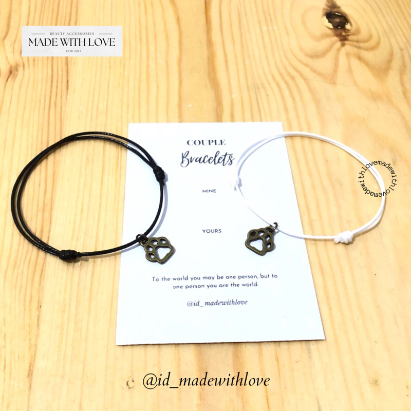 แมวตะปากเพนเดนท์ | CAT PAW BRACELET | COUPLE BRACELET | COUPLE BRACELET | Couple Bracelets | ID_MADE