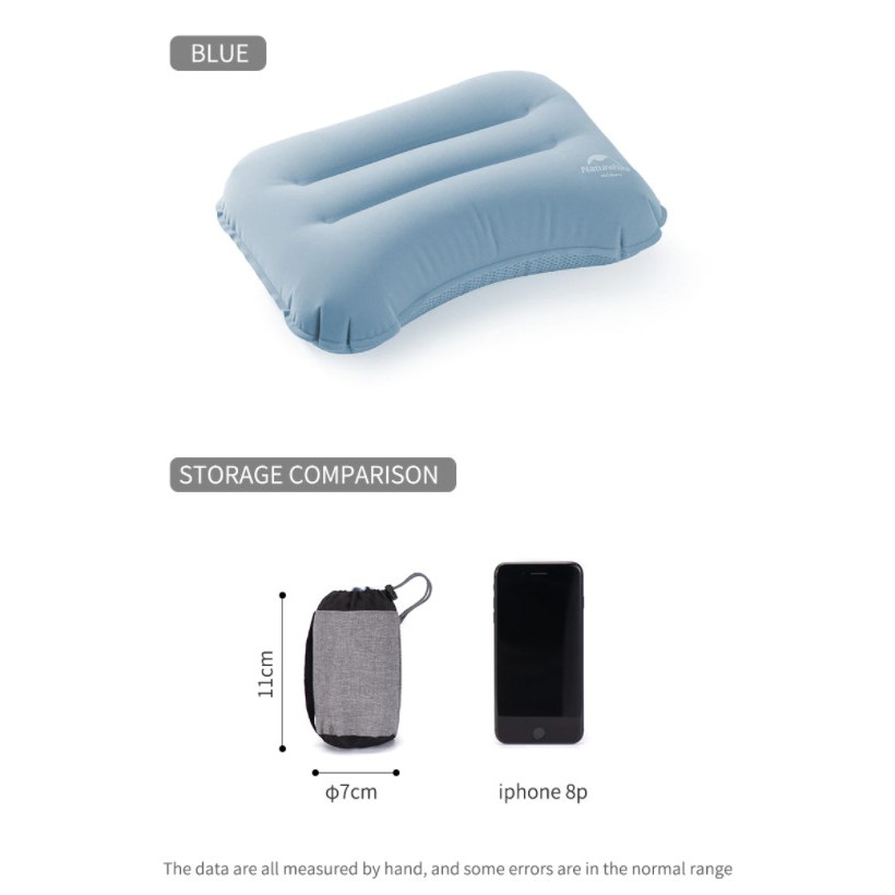 Naturehike แบบพกพา ultralight outdoor camping Inflatable หมอนเป่าลมพับได้ NH21ZT002