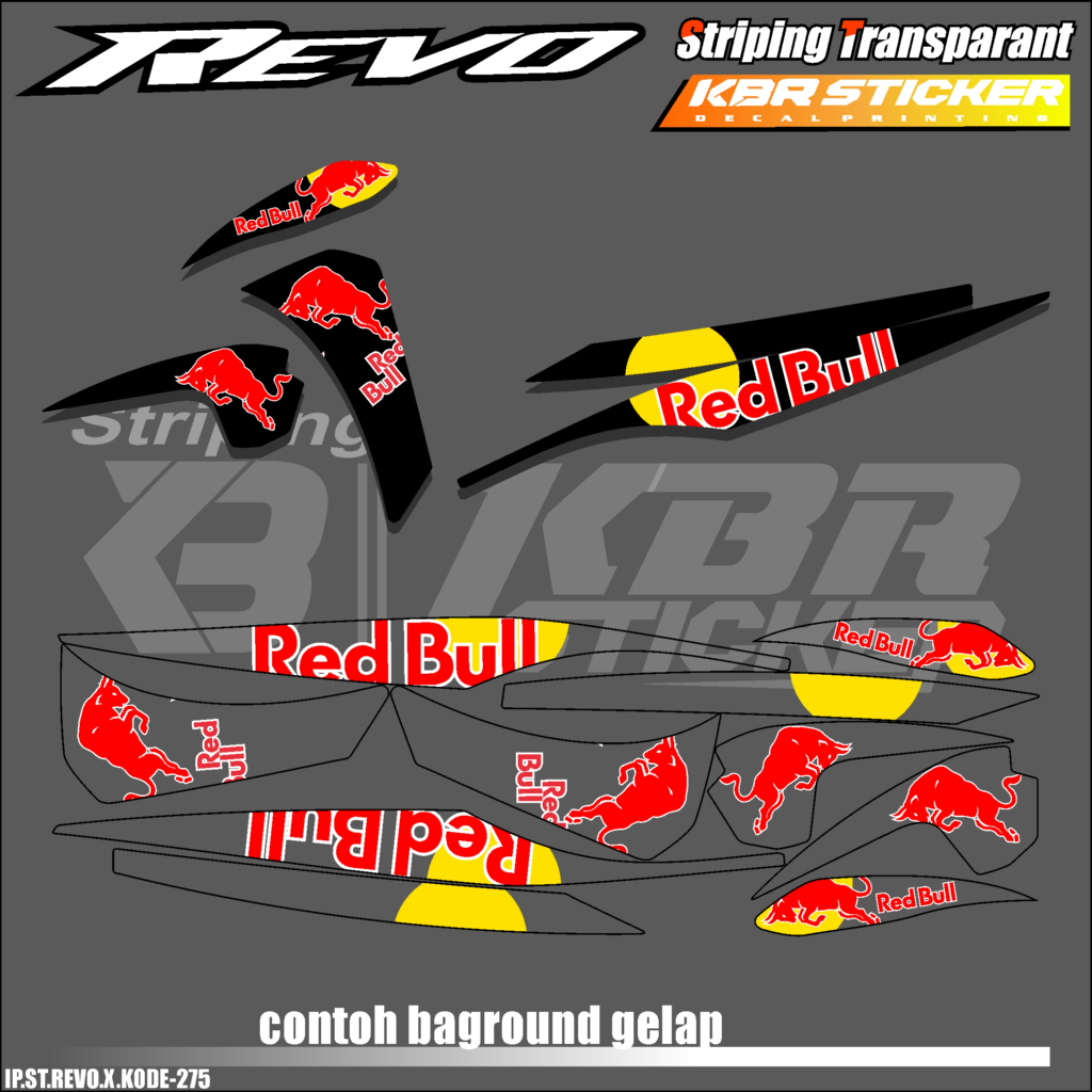 Revo X HONDA REVO X สติกเกอร์ติดตกแต่งรถจักรยานยนต์ - สติกเกอร์แผนภูมิสี เรียบง่าย พร้อมโฮโลแกรม และการออกแบบการแข่งรถแบบโปร่งใส IP.KODE-275