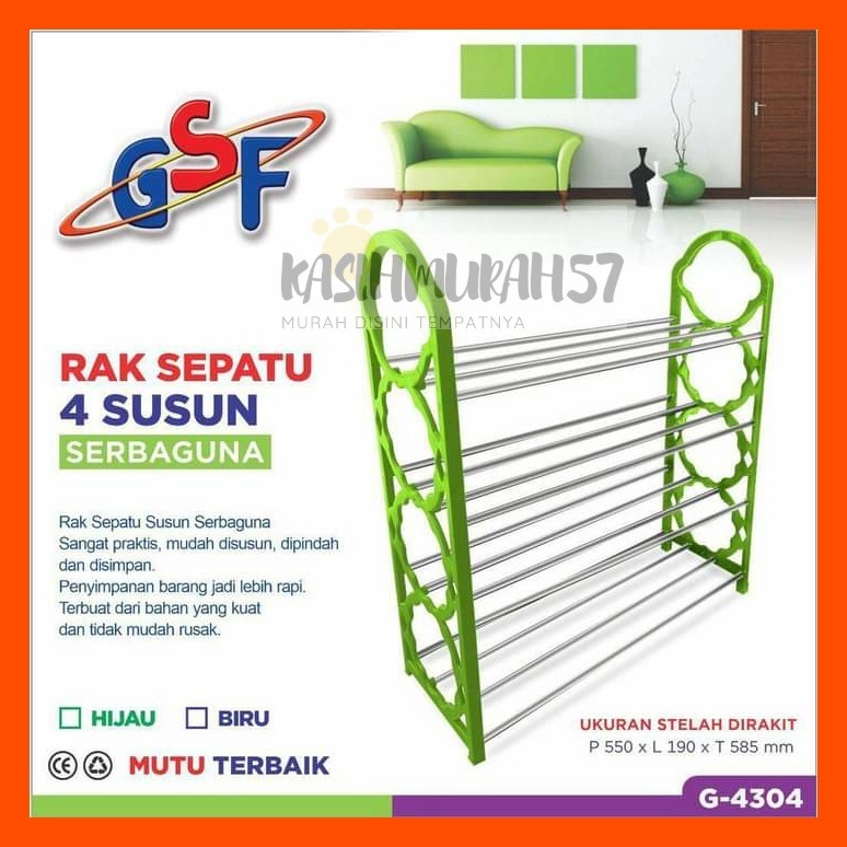 GSF G-4304 SHOE RACK / 4-TIER MULTI-PURPOSE SHOE RACK GSF 4304 สี / 4-TIER SHOE, รองเท้าแตะ, รองเท้า