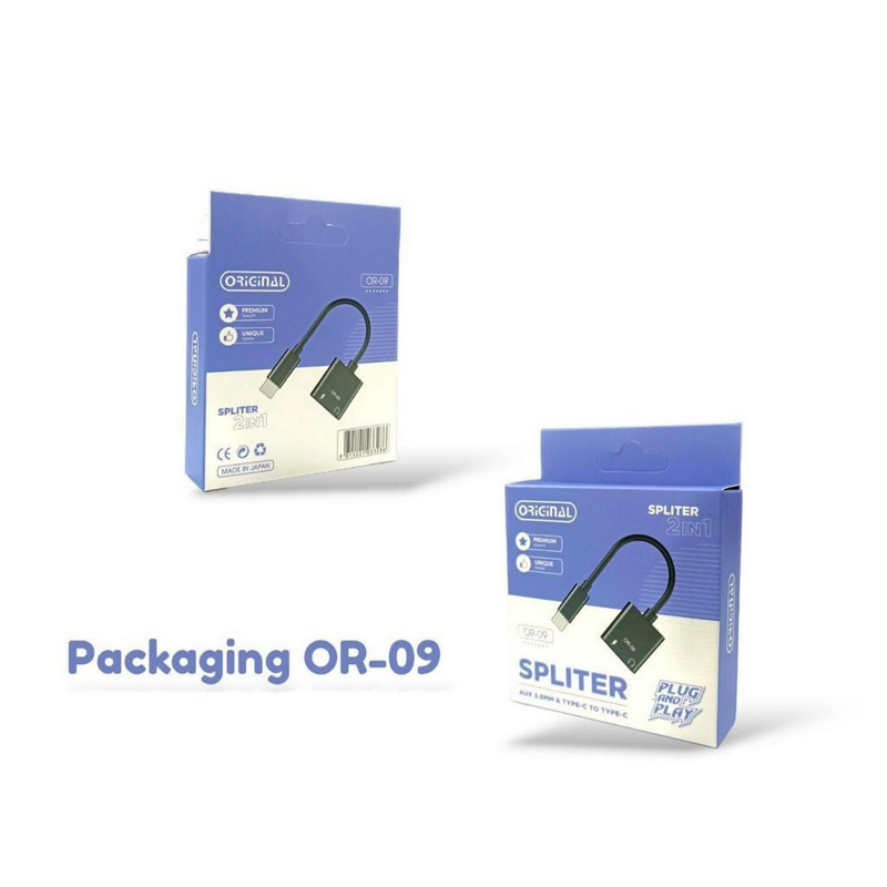 PBA SPLITTER OTG 2IN1 OR-09 aux 3.5mm & type c to type c / เชื่อมต่อตัวแปลง Jeck Audio + ชาร์จถึง ty