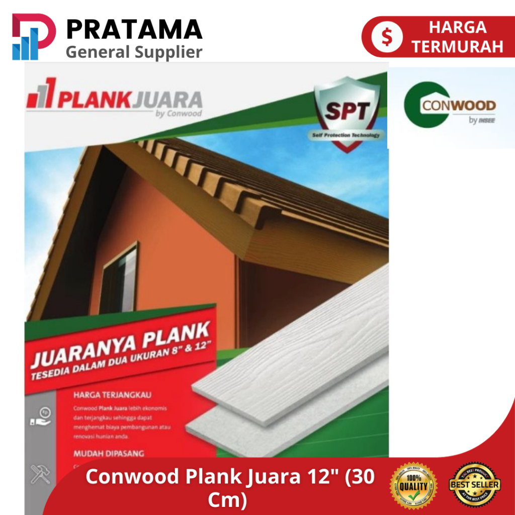 Conwood Plank Champion 12" lisslang (30 Cm) liss Plank Texture & ธรรมดา | SURABAYA SURABAYA