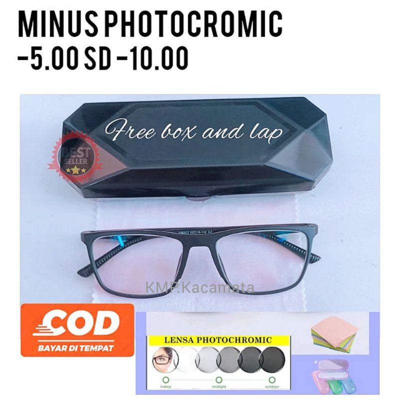 PHOTOCROMIC MINUS GLASSES -5.00 ถึง -8.00 PHOTOCROMIC GLASSES สําหรับผู้ชายและผู้หญิง