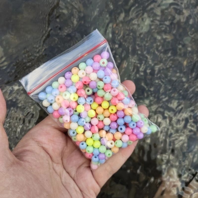 [10gr] ลูกปัดกลม 6mm & 8mm / ลูกปัดสอดไส้ / ลูกปัดใส