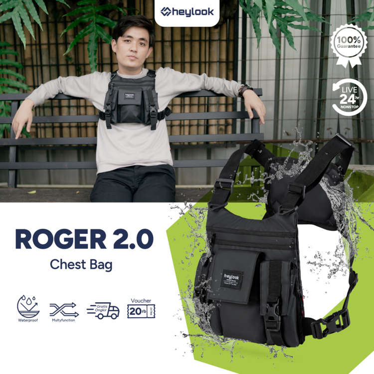 Heylook Official - กระเป ๋ าคาดหน ้ าอก Roger 2.0 กันน ้ ํากระเป ๋ าคาดหน ้ าอกกลางแจ ้ งยุทธวิธี Rig Bag