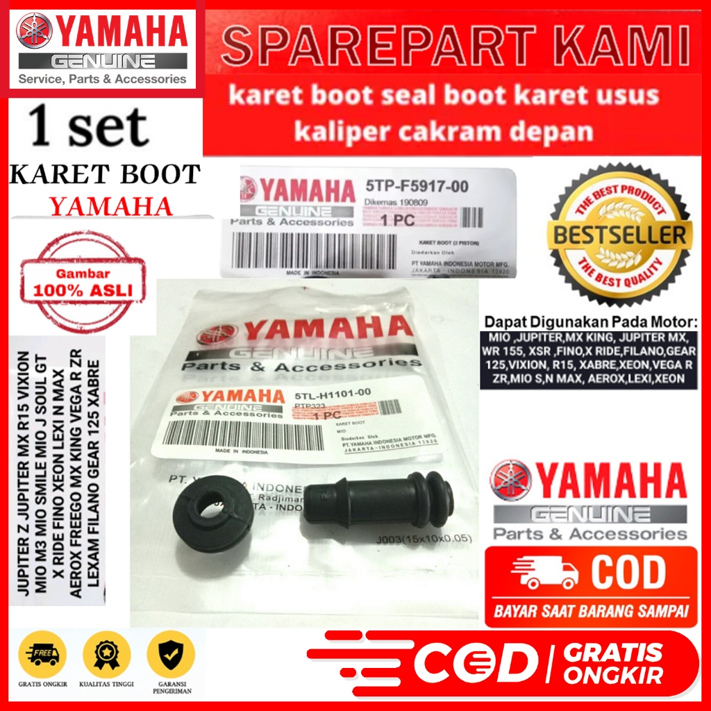 YAMAHA 1 PISTON FRONT REAR DISC CALIPER RUBBER BOOT YAMAHA MIO / SMILE SOUL M3 / JUPITER Z / VISION / JUPITER MX KING / VEEGA R ZR / NOUVO / FINO / NMAX / LEXI / AEROX / FREEGO / MT1 / MT25 / R15 / R25 / XABRE / XEON 5TP 5TL 5YP