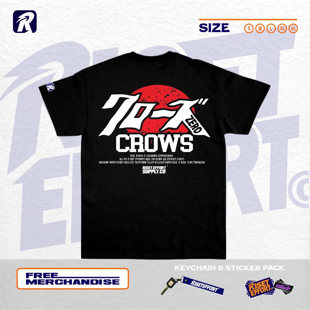 Hitam Crows Zero Suzuran Takiya genzi Serizawa เสื้อยืด oya koh koh ญี่ปุ่น streetwear plastisol ผ้า