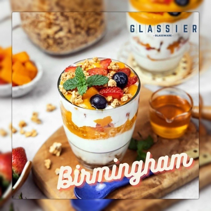 แก้วที่ไม่ซ้ํากันใสหนาทนความร้อน Citinova Birmingham 360ML เสิร์ฟแก้วค็อกเทลชาขนมหวาน Ocha กาแฟนม La