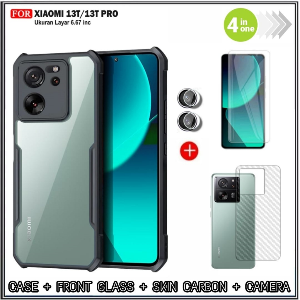 Xiaomi 13T 13T PRO SoftCasing Cover + กระจกนิรภัย Mondi Store แพ็คเกจเคส 4-in-1