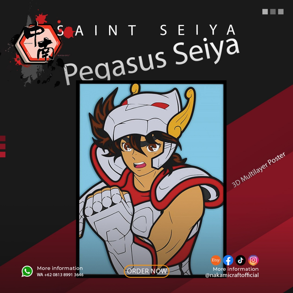 โปสเตอร์ Saint Seiya Pegasus Seiya แบบหลายชั้น