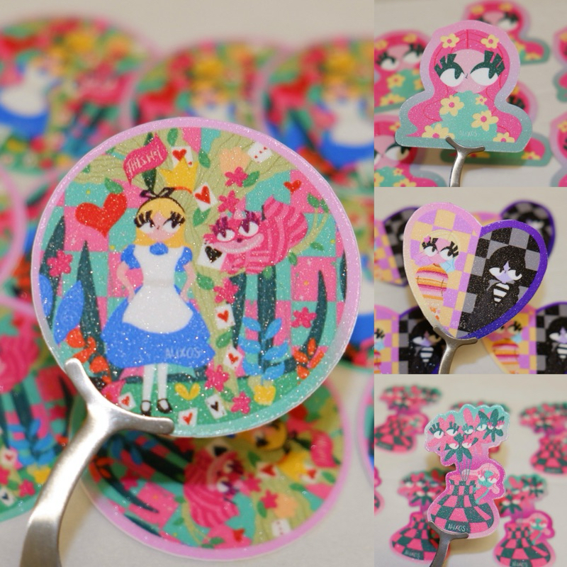 (min.3pcs) Mini Glitter Diecut Sticker โดย Alixos - การออกแบบผสม