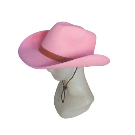 COWBOY HAT COWBOY fedora สายรัดหัวเข็มขัด Laken กํามะหยี่ high class COWBOY HAT สีชมพู COWBOY HAT La