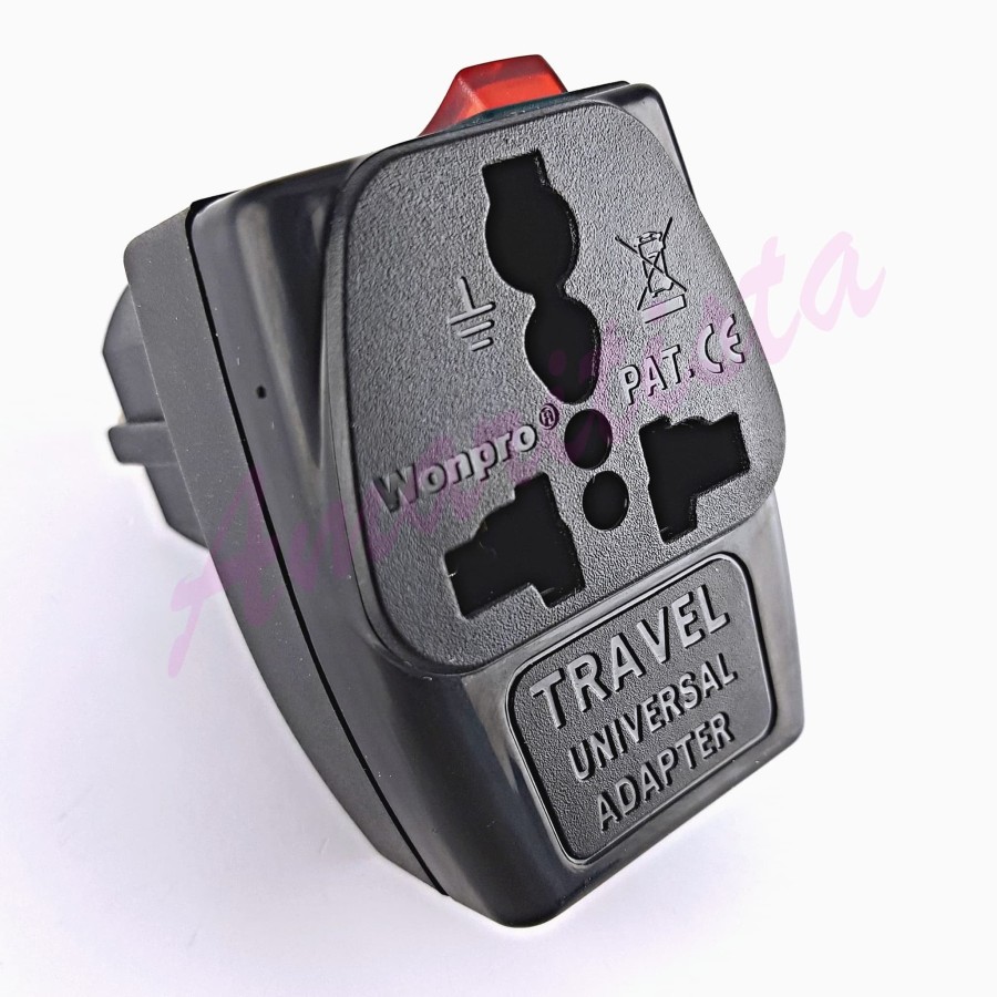 Wonpro 2-Prong Universal Over Grounding Plug / Adapter + สวิตช์เปิด/ปิด