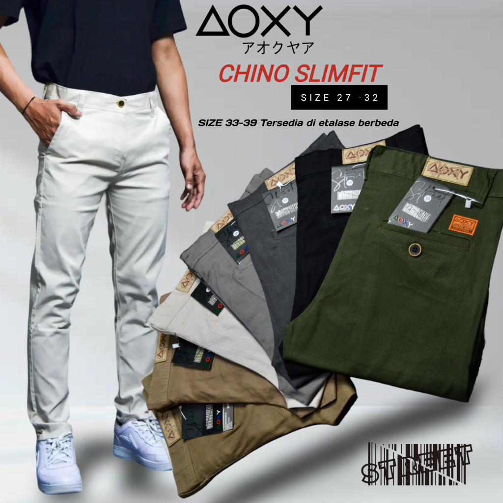 Katun Aoxy Long Chino Pants / SLIMFIT / กางเกงผู้ชาย / กางเกงพรีเมี่ยม / ชิโน / กางเกงผ้าฝ้าย / กางเ