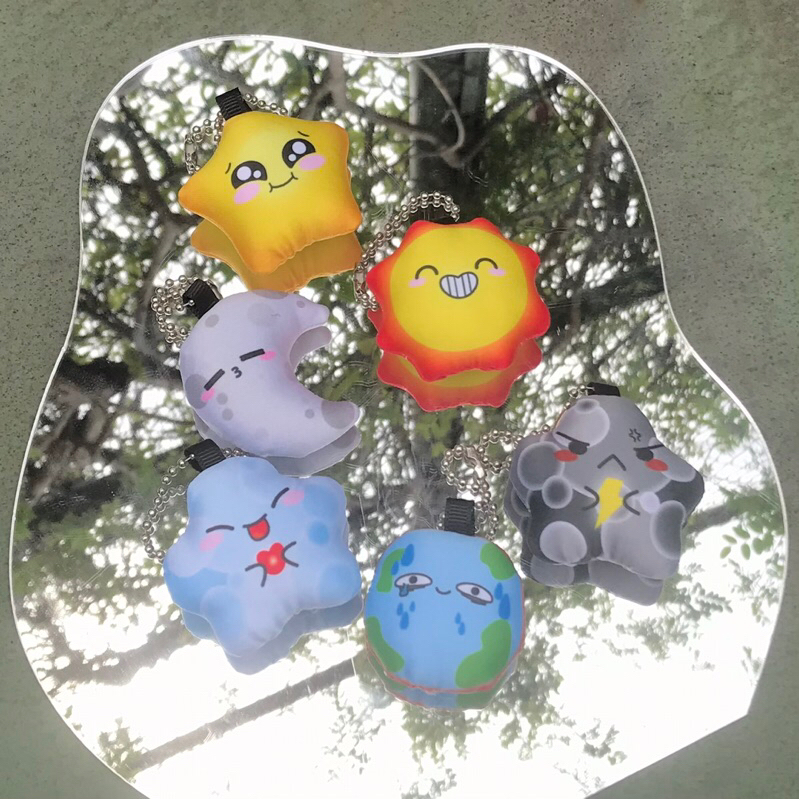 MATAHARI GUNGAN The Sky Buddies gang ตุ๊กตาพวงกุญแจตุ๊กตาพวงกุญแจตุ๊กตาพวงกุญแจ sun moon Earth Earth