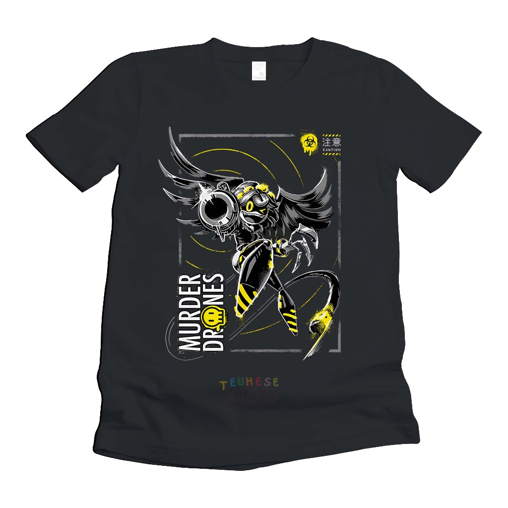 (ชื่อฟรี) เสื้อยืดเด็ก ลาย "MURDER DRONES" motif วัสดุผ้าฝ้ายพรีเมียม