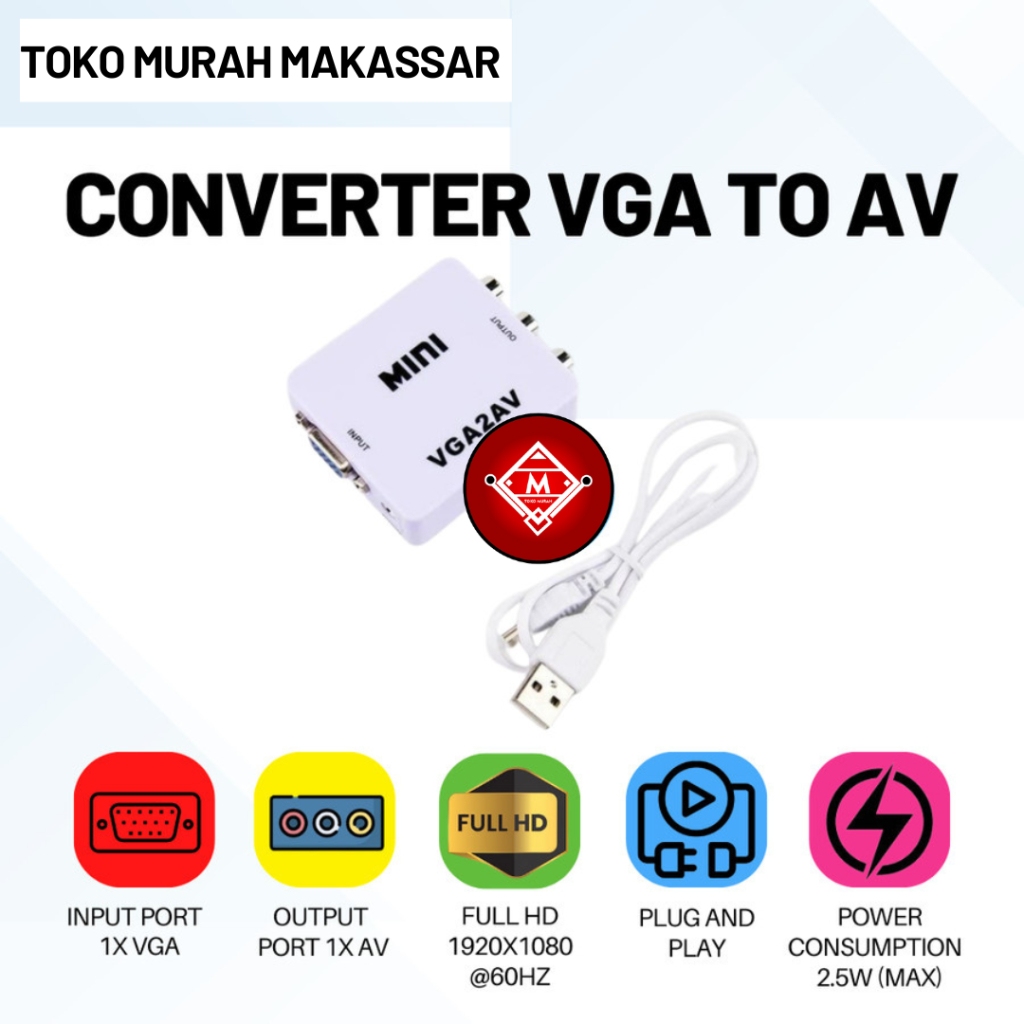 VGA TO AV CONVERTER BLUE BOX / VGA TO AV CONVERTER / CON75-IND