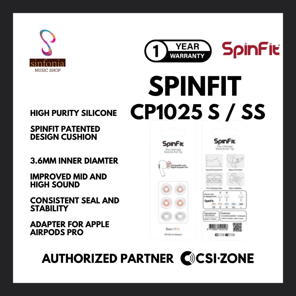 SpinFit CP1025 Apple Airpods Pro Eartips Replacement - Size S / SS