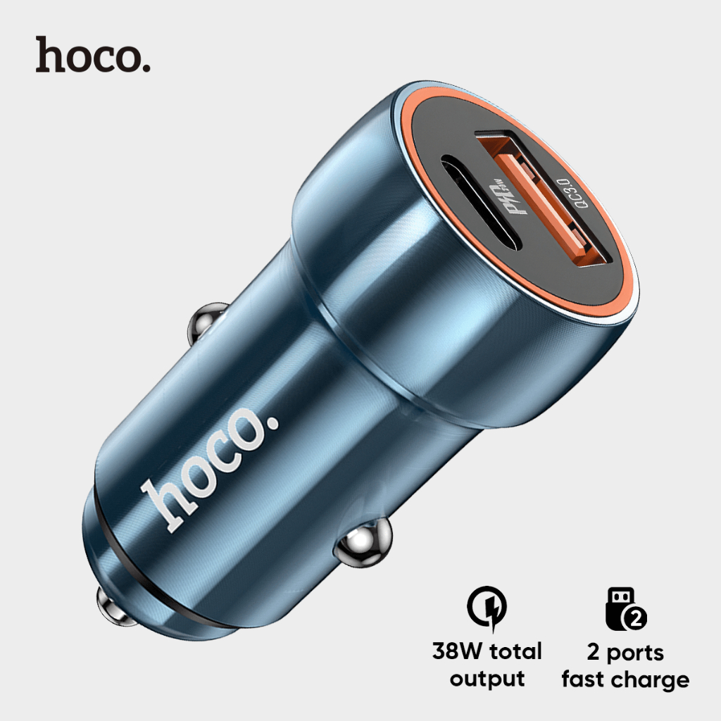 Hoco Car Charger 20W PD Type-C + 18W QC3.0 พอร์ต USB อลูมิเนียมอัลลอยด์ Z46A
