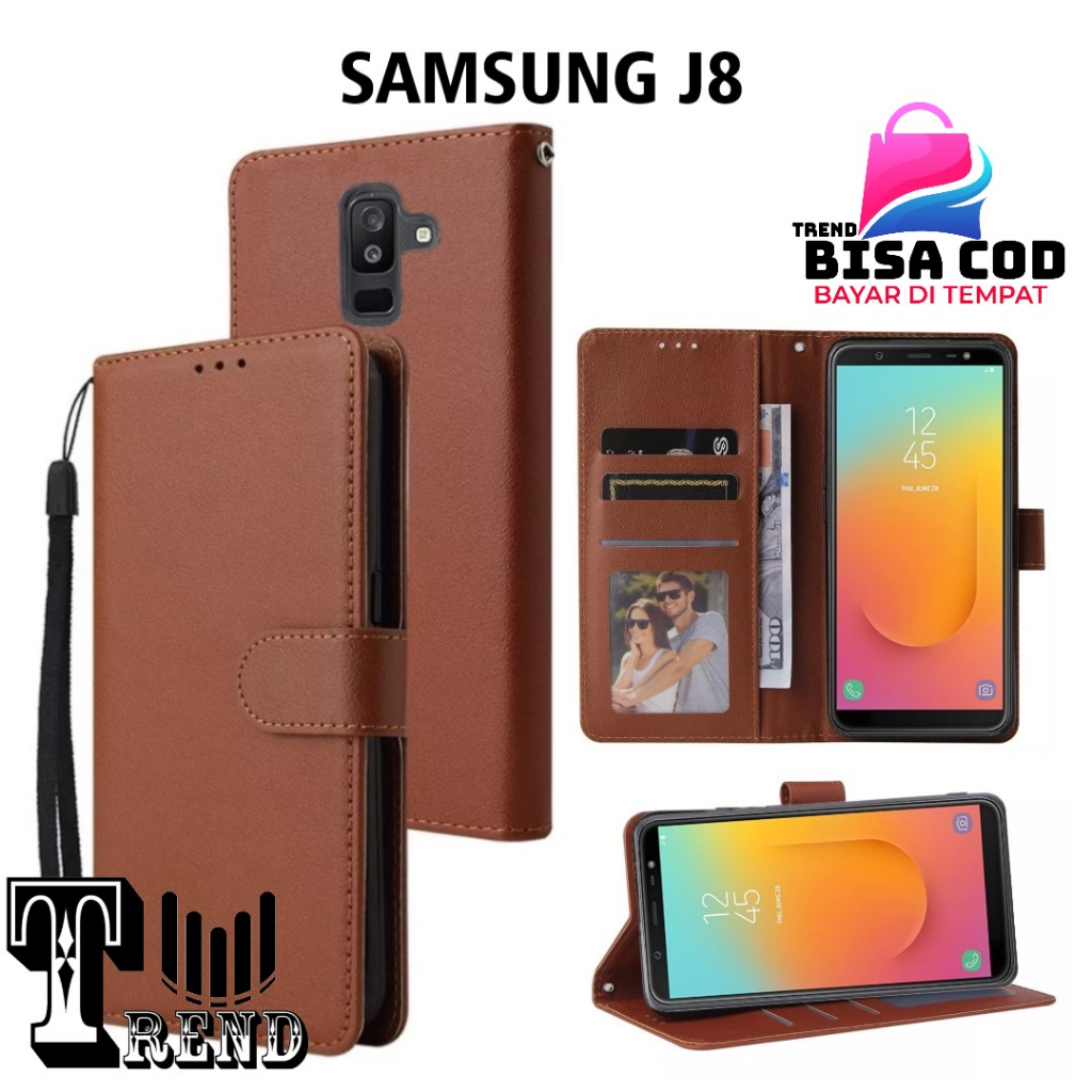 FLIP COVER SAMSUNG J8 LEATHER CASE FLIP SAMSUNG J8