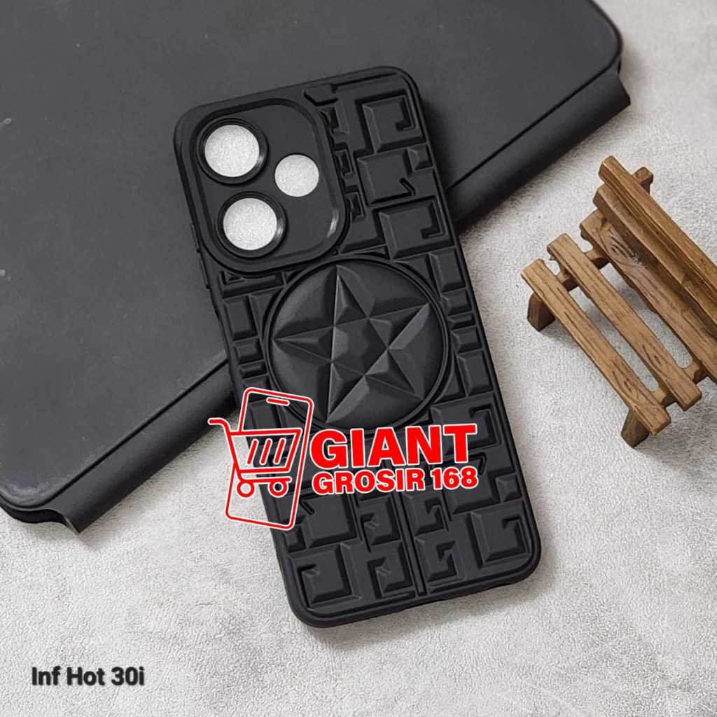 Infinix Hot 30I Case Motif 3D Star Macaron สีดํา Infinix Hot 30I