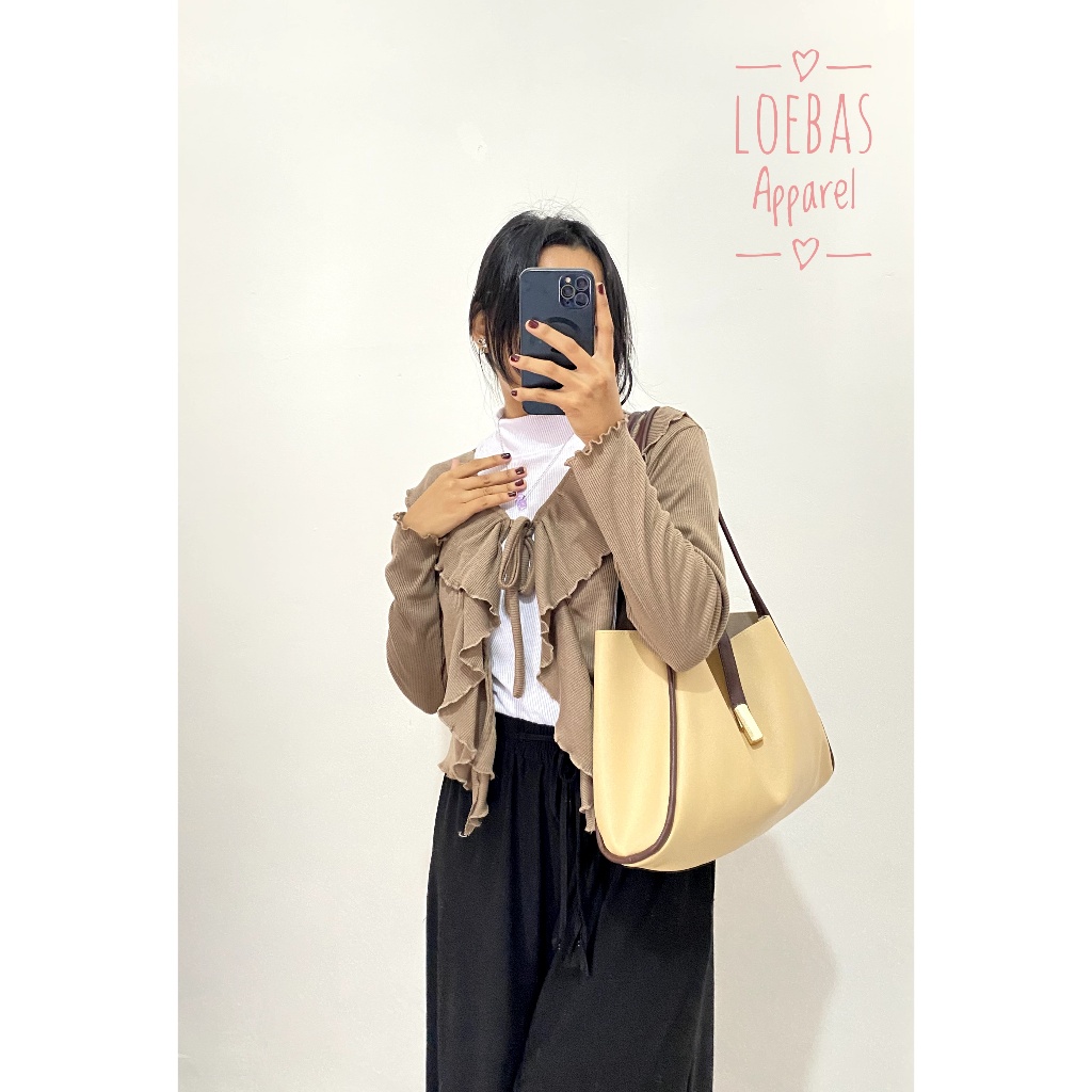 RUFFLE CROP CARDIGAN