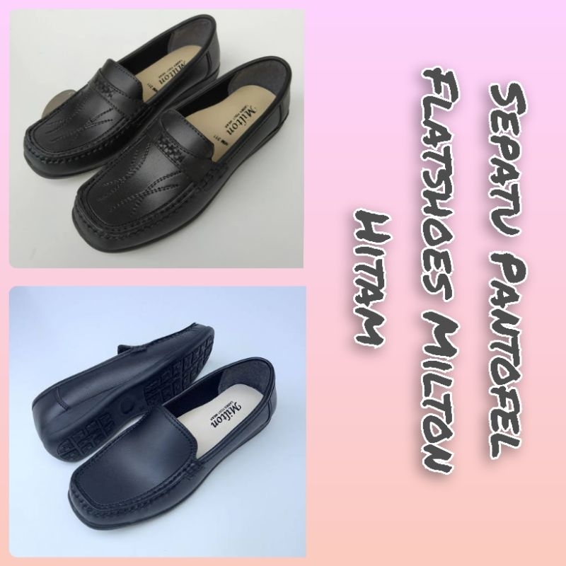 รองเท้าส้นแบนผู้หญิง Milton Black
