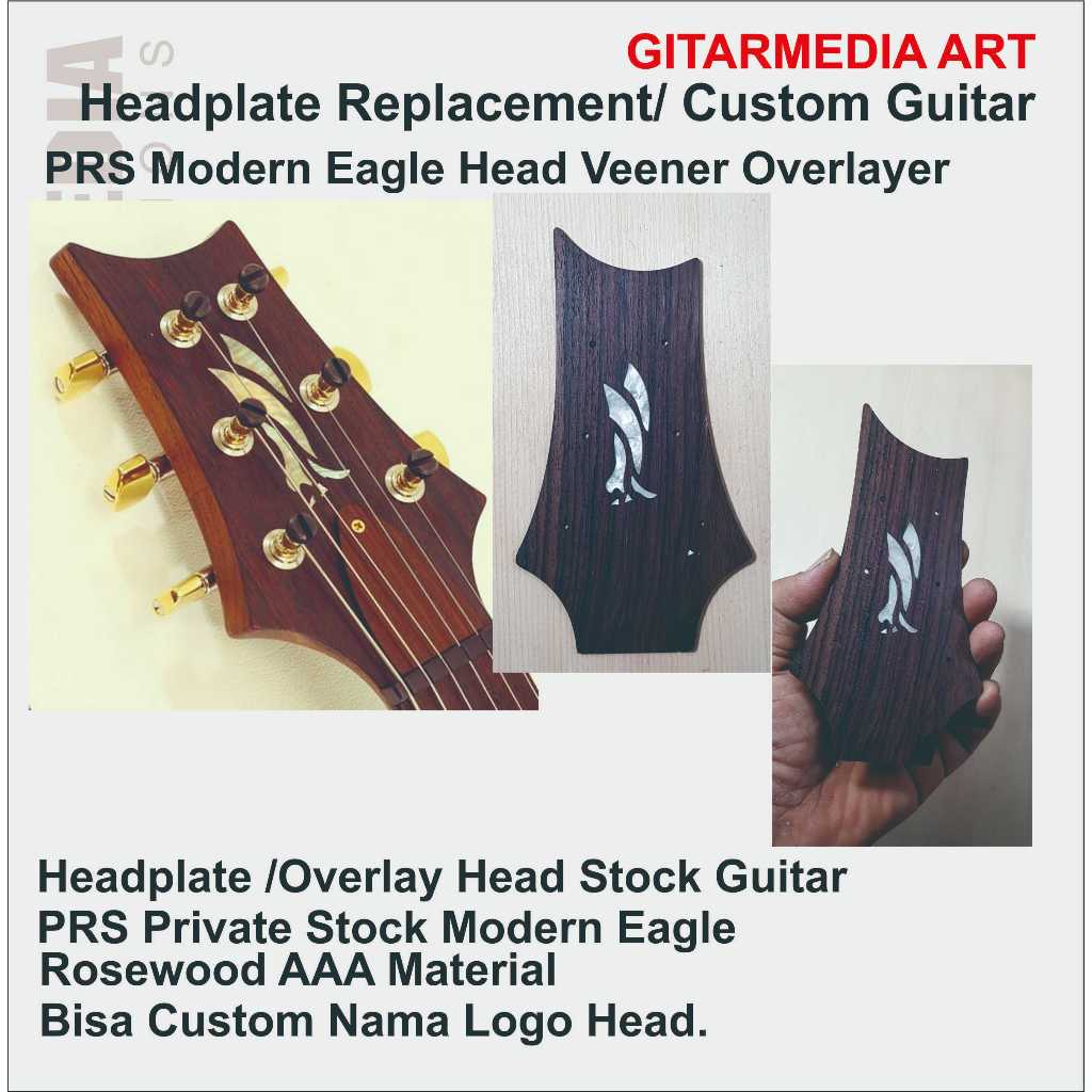 แม่แบบหัวกีตาร์ PRS- headstock-headplate-headoverlay-PRS