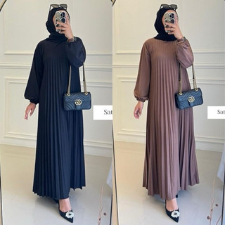 Gamis Plisket Payung / Dress Plisket / Gamis Plisket Payung / Maxy Dress Pleats / Pleats Dress / Inner Dress Plisket /Dress Gamis Bumil Ibu Hamil
