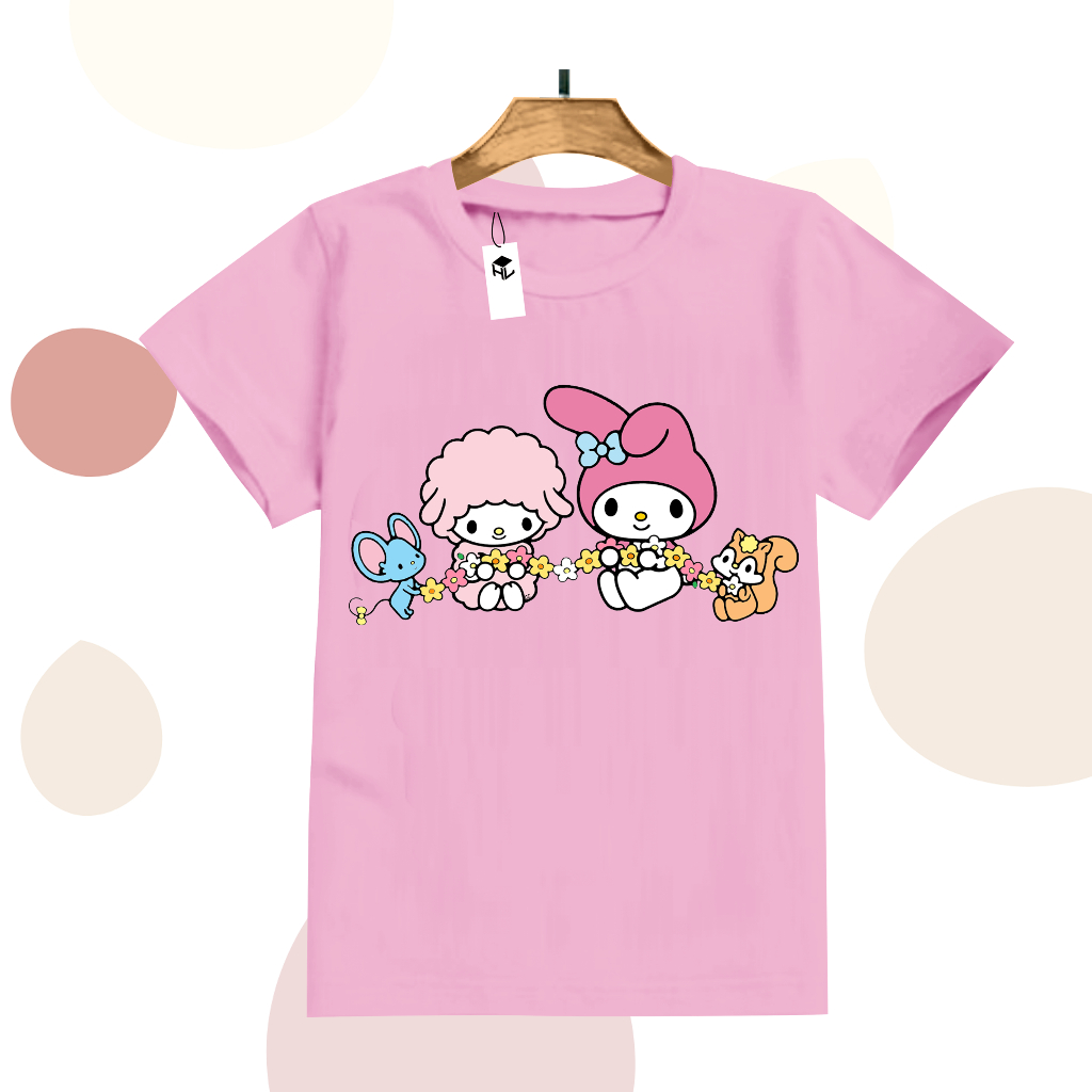 Code8.id DTF - เสื้อยืดเด็กผู้หญิงพร้อม Melody Cloud Image AND TRENDY