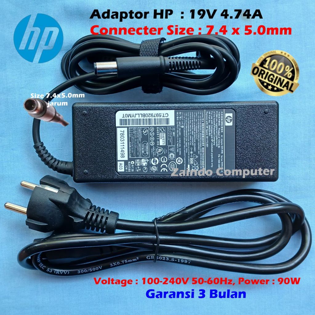 HP 19V 4.74A (7.4*5.0) HP PROBOOK ADAPTER NEEDLE 4340S 4341S 4410S 4411S 4416S 4420S 4421S 4425S 443