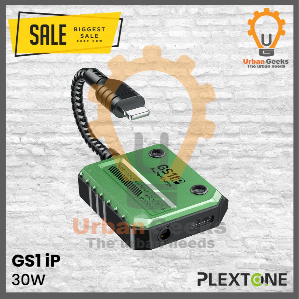 Plextone GS1 IP 30W Audio Adapter Jack 3.5 MM Lightning IOS Fast Charging Support Open Mic in Game