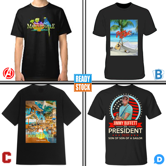 เสื้อยืด Jimmy Buffett Margaritaville เสื้อยืดผ้าฝ้าย 100%