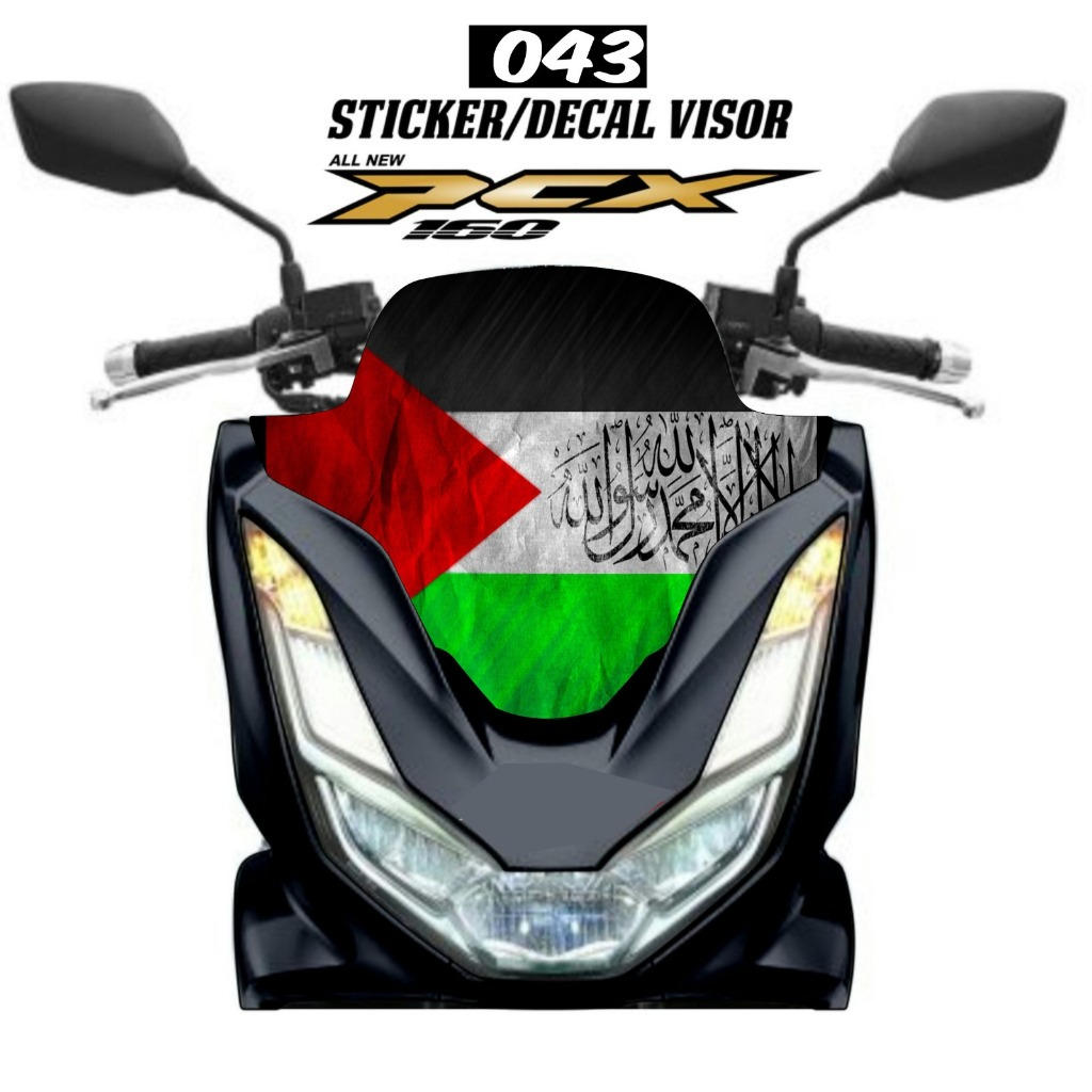 สติ๊กเกอร์ติดกระจกหน้ารถ VISOR ALL NEW PCX 160 20203 สติ๊กเกอร์ PALLESTINE