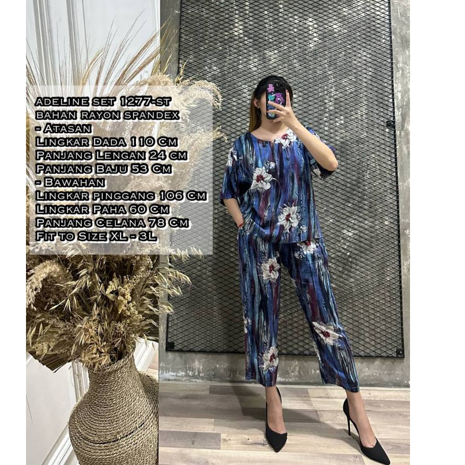 ADELINE SET 1277-ST PREMIUM RAYON วัสดุ | LD 110 cm Fit To XL - 3L