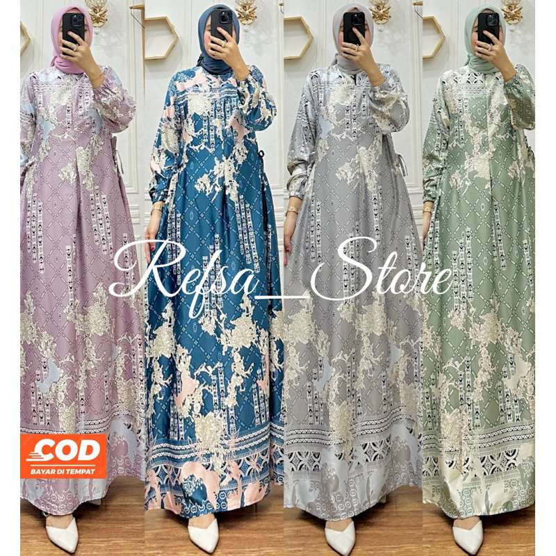 [JUMBO Gamis LD 130] SEMI SILK GAMIS| Silky GAMIS WEDDING MOTIF GAMIS